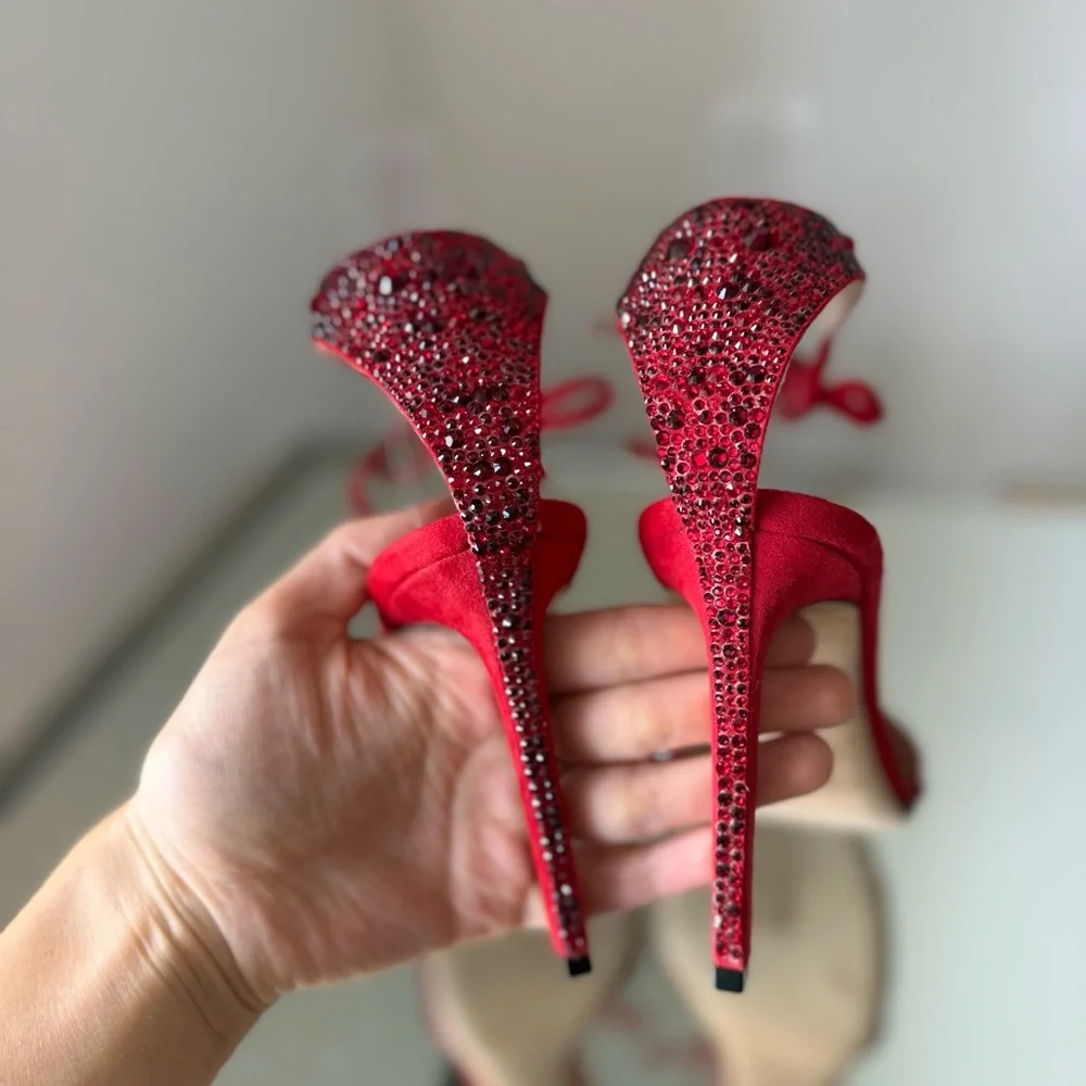 Like new JIMMY CHOO Talaya 100 Crystal Embellished suede sandals 36 - Picture 10 of 15